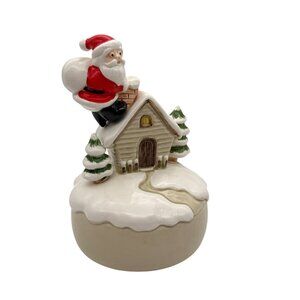 Vtg Otagiri Santa On Chimney Christmas Musical Figurine Jingle Bells 1979 Japan